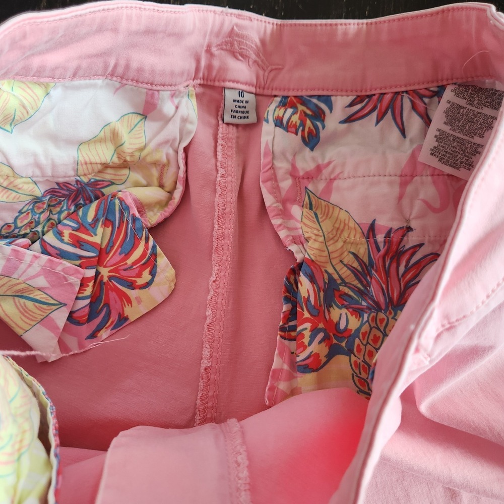Tommy Bahama Ankle Casual Pants Womens 10 Pink Stretchy Beach Mid Rise 32x28 - Picture 5 of 13